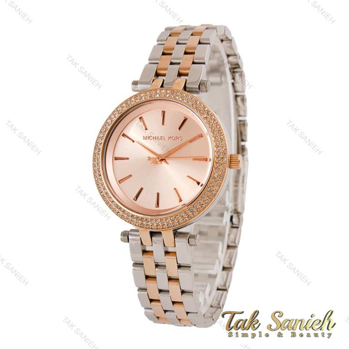 ساعت مایکل کورس زنانه دو رنگ رزگلد دورنگین Micheal-4438-L